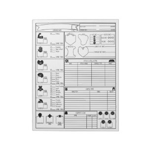 Bloc-note Feuilles de personnages compagnons