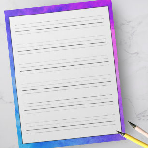 Bloc-note Feuilles de pratique d'écriture manuscrite bleu po