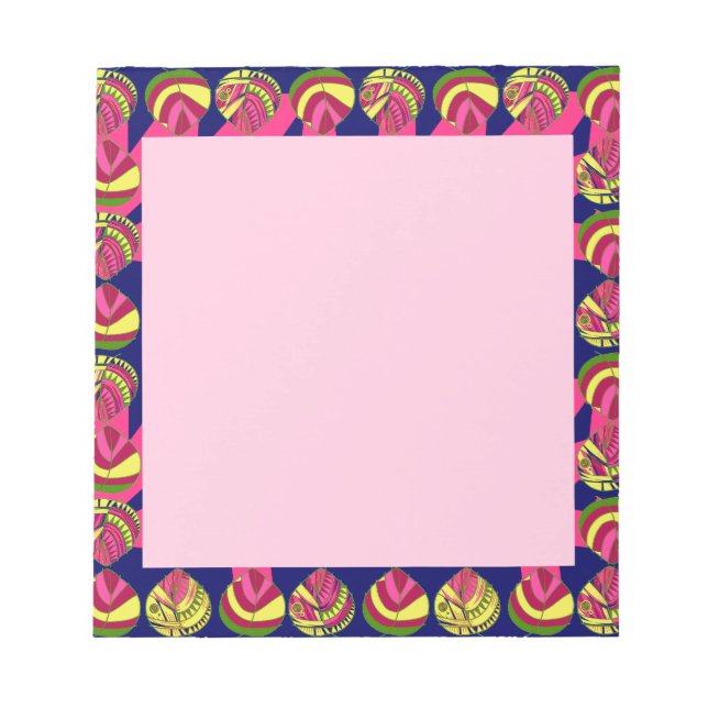 Bloc-note Feuilles de tête de poisson Jaune Magenta Vert (Devant)