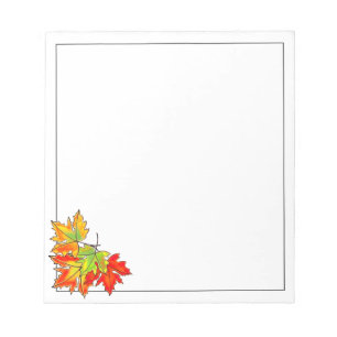 Bloc-note Feuilles d'érable multicolores
