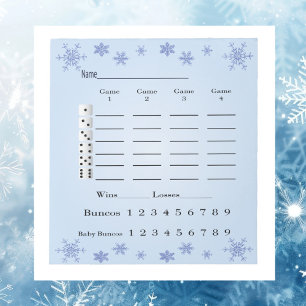 Bloc-note Fiche de note du Bunco Noël hiver