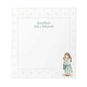 Bloc-note Fier de toi ! Maman & Son Hug Personnalisé Mitzvah