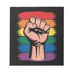 Bloc-note Fierté du poing levé Arc-en-ciel LGBTQ Soutien Dro