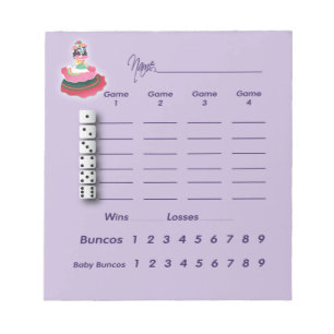 Bloc-note Fiesta Bunco Day of The Dead Bunco Score Pad
