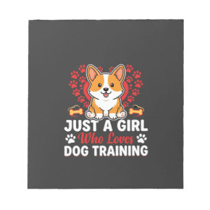 Bloc-note Fille aime le dressage de corgi