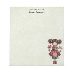 Bloc-note Fille avec une poupée grenouille mignonne et fanta