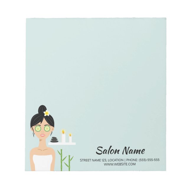 Bloc-note Fille spa Avec Concombres Sur Ses Yeux - Salon Spa (Devant)