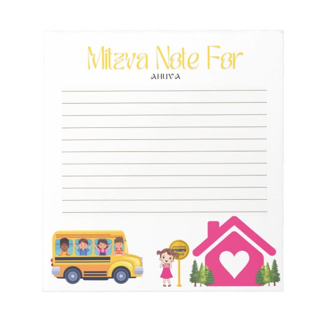 Bloc-note Filles Mitzva Note (Devant)