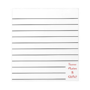 Bloc-note Film d'horreur et frissons?