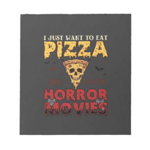 Bloc-note Films d'horreur Pizza Halloween Crâne Chauves-sour
