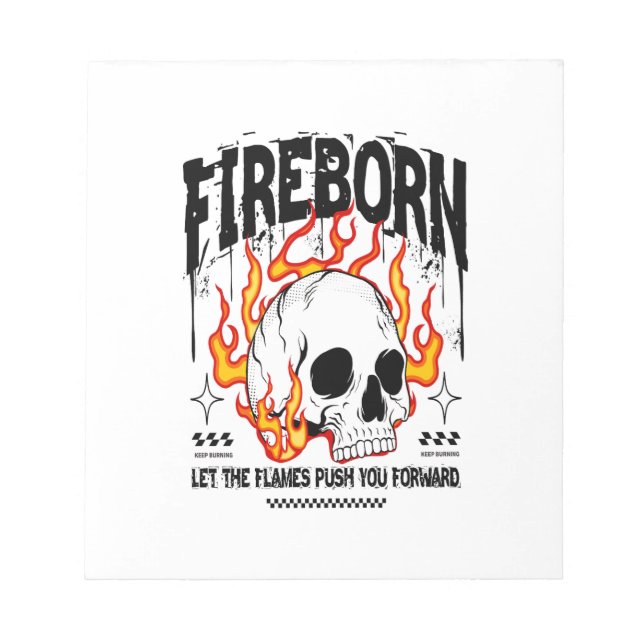Bloc-note Fireborn Skull Urban Streetwear (Devant)