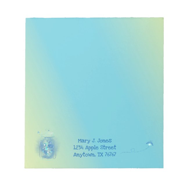 Bloc-note Fireflies dans Jar Arrière - plan de dégradé perso (Devant)