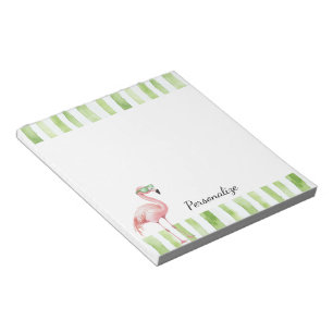 Bloc-note Flamant rose rose vert