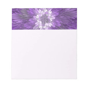 Bloc-note Fleur abstraite violette psychédélique Art fractal
