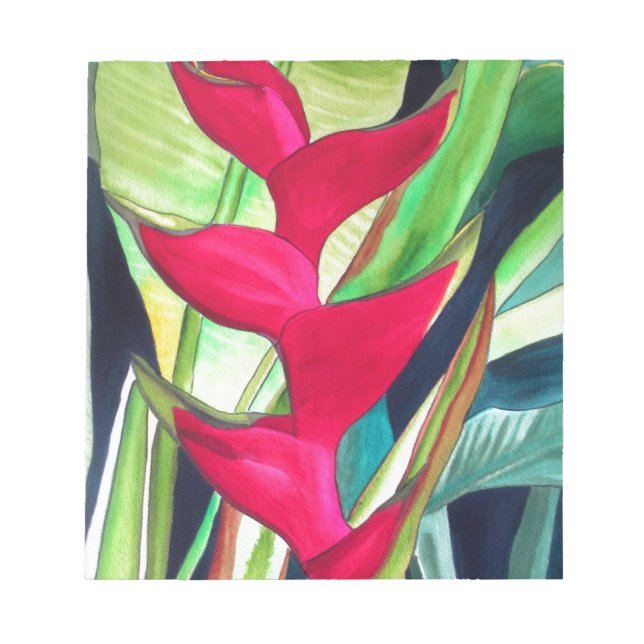 Bloc-note Fleur aquarelle tropicale Heliconia Lobster Claw (Devant)