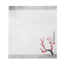 Fleur de cerisier rouge trois art "Cadeau de vie"