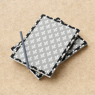 Bloc-note Fleur de Lis Motif, française, royale, blanche