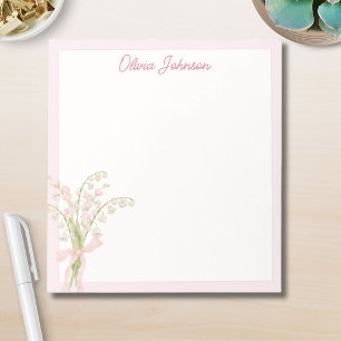 Bloc-note Fleur de Lys en aquarelle monogrammée florale
