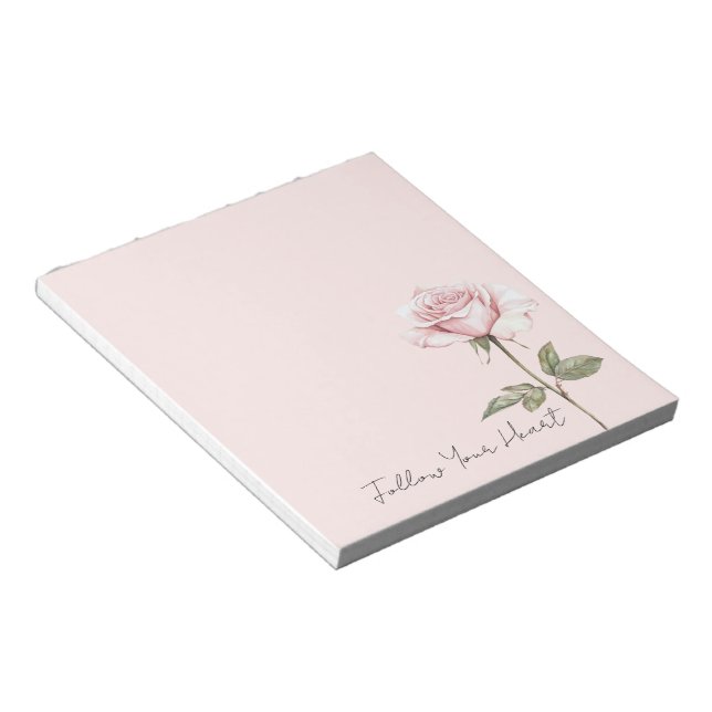 Bloc-note Fleur de rose rose chic (Incliné)