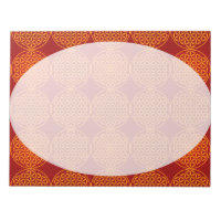 Fleur de vie - motif de timbre - orange rouge