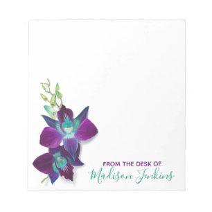 Bloc-note Fleur d'orchidée bleue Bom Dendrobium Personnalis