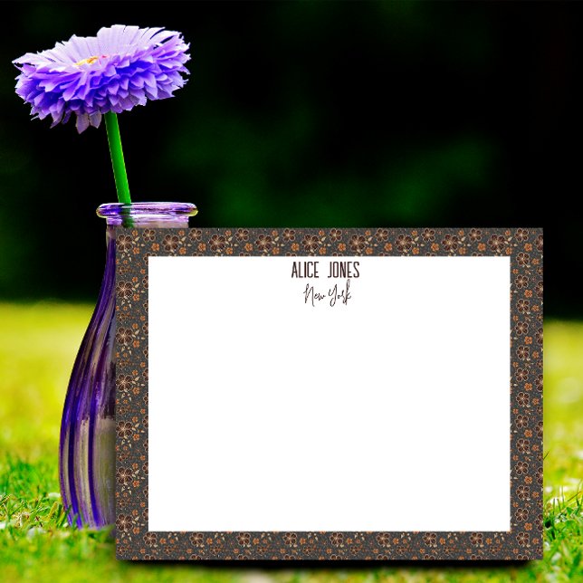 Bloc-note Fleur naturelle motif gris foncé (Créateur téléchargé)