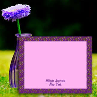 Bloc-note Fleur naturelle violette brun motif