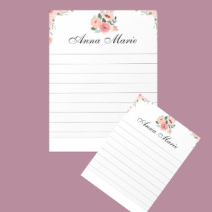 Bloc-note Fleur rose