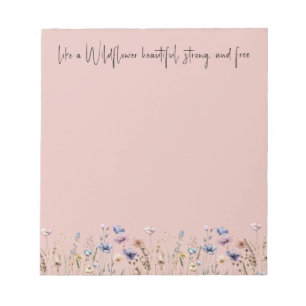 Bloc-note Fleur sauvage aquarelle colorée