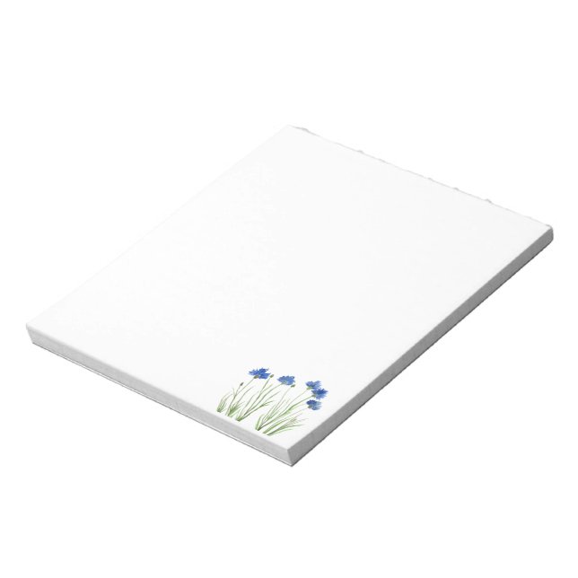 Bloc-note Fleur sauvage d'aquarelle fleurs bleues (Tourné)