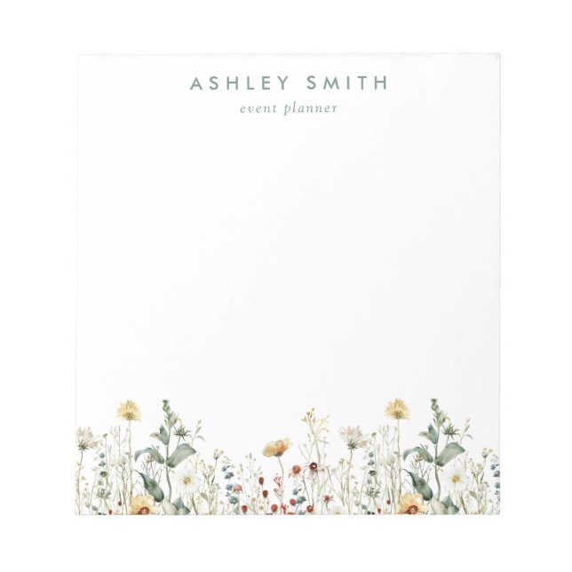 Bloc-note Fleur sauvage d'été (Devant)