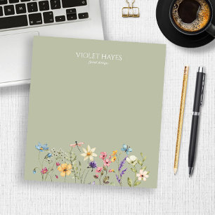 Bloc-note Fleur Sauvage Élégante Fleur Florale Personnalisée