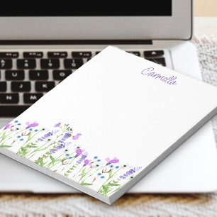 Bloc-note Fleur Sauvage Floral Violet Personnalisé