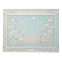 Bloc-note Fleur sauvage lunatique Soirée Turquoise Prism Mon