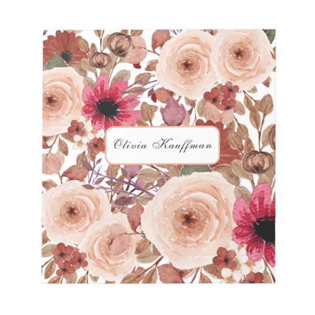 Bloc-note Fleur sauvage rustique (Devant)