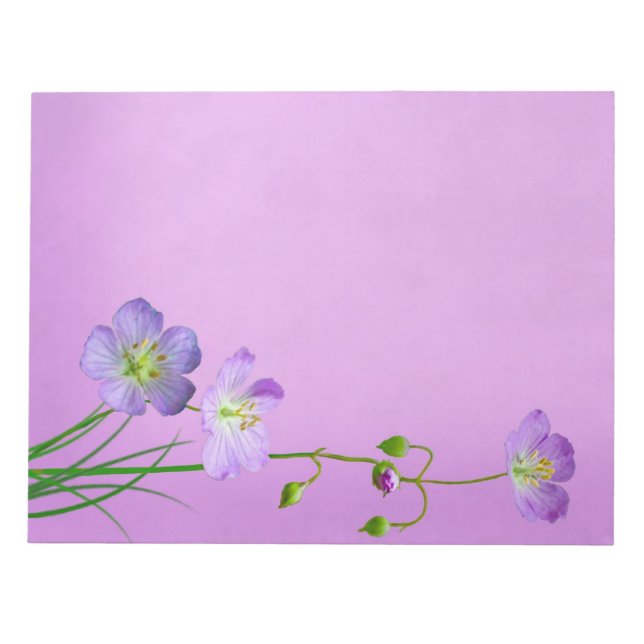 Bloc-note Fleur sauvage violet sur violet (Devant)