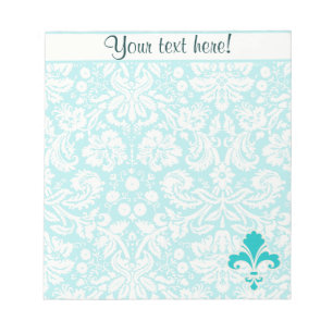Bloc-note Fleur turquoise de lis
