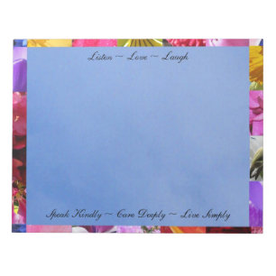 Bloc-note Fleurs avec le bloc - notes de citations