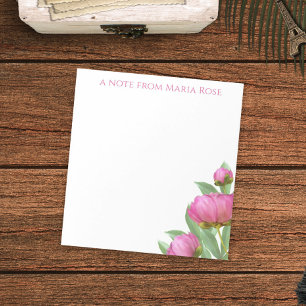 Bloc-note Fleurs Botaniques Simples Pivoines Roses Élégantes