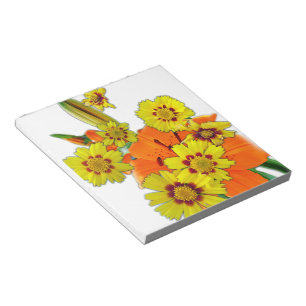 Bloc-note fleurs de lys orange et de marguerite