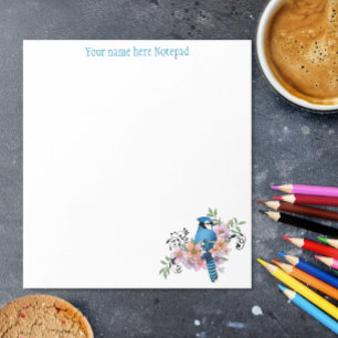 Bloc-note Fleurs de printemps bleu Jay
