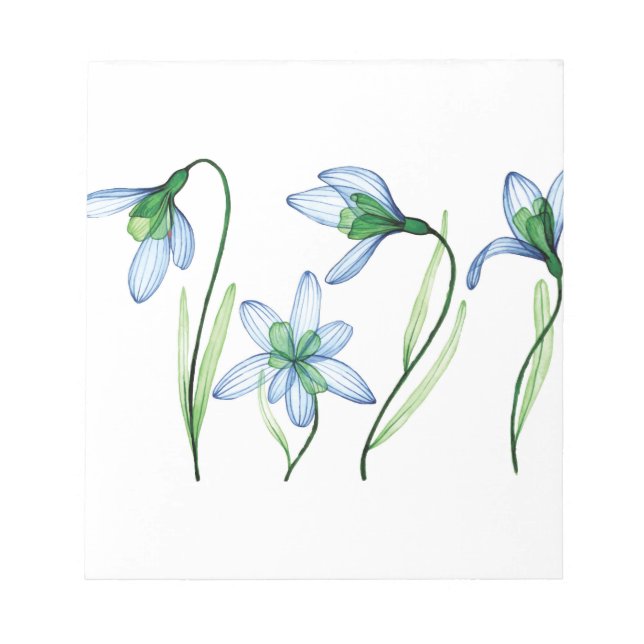 Bloc-note Fleurs de printemps bleues (Devant)