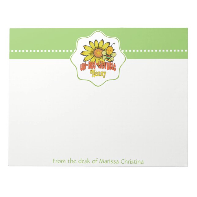 Bloc-note Fleurs de soleil et abeilles incroyables de la Nou (Devant)