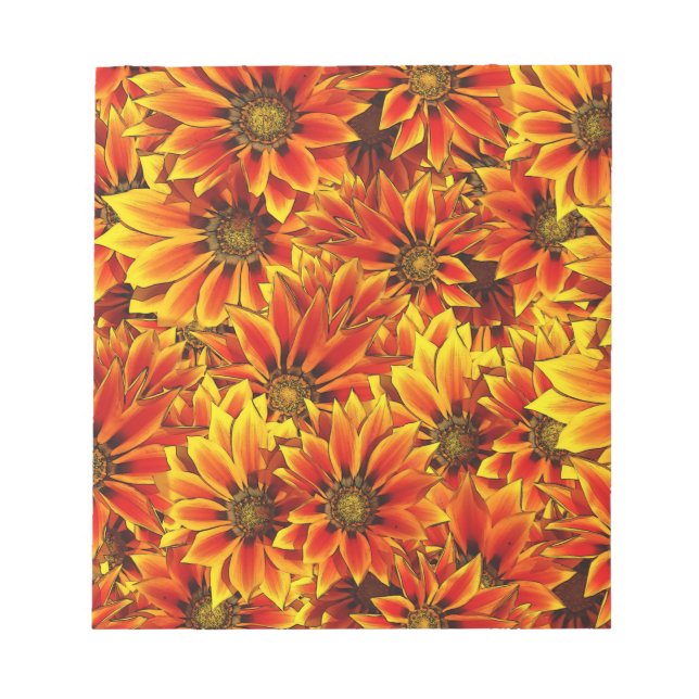 Bloc-note Fleurs de soleil orange (Devant)