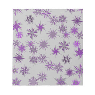 Bloc-note fleurs d'étoiles en noël 2022 mou violet argent