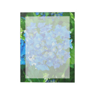 Bloc-note Fleurs d'hortensia bleues. Photographie florale.