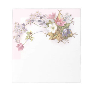 Bloc-note Fleurs et carte commerciale victorienne de lierre