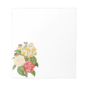 Bloc-note Fleurs Florales Vintage Camélia Jonquille par Redo