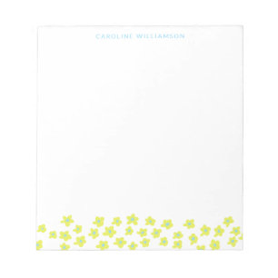Bloc-note Fleurs Niaises Mignonnes Simples Bleu Jaune Person