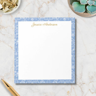 Bloc-note Fleurs Rococo Vintage Nom Personnalisé Floral